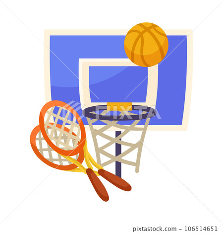 School Sport Subject Composition with Education Object Vector Illustration 106514651