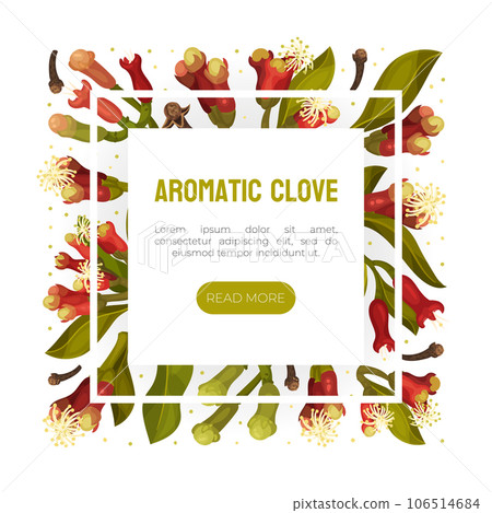 Clove Flower Banner Design with Blooming Plant Vector Template Clove Flower Banner Design with Blooming Plant Vector Template 106514684
