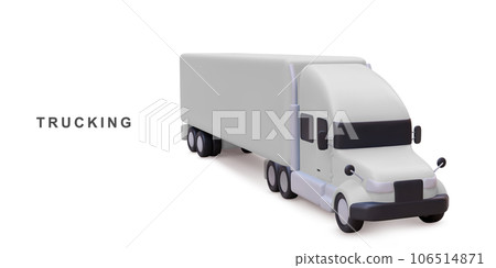 3d delivery truck on white background. Vector illustration. 3d delivery truck on white background. Vector illustration. 106514871