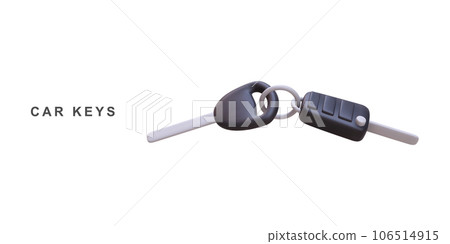 3d realistic car keys isolated on white background. Vector illustration. 106514915