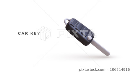 3d realistic car key isolated on white background. Vector illustration. 3d realistic car key isolated on white background. Vector illustration. 106514916