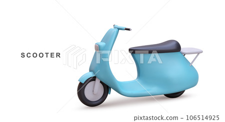 3d scooter on white background. Vector illustration. 106514925