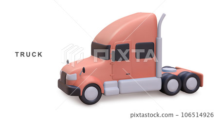 3d truck on white background. Vector illustration. 106514926