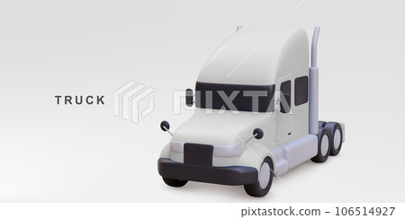 3d realistic truck on white background. Vector illustration. 106514927