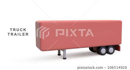 3d realistic truck trailer on white background. Vector illustration. 3d realistic truck trailer on white background. Vector illustration. 106514928