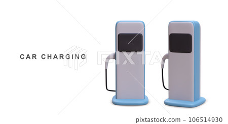 3d Realistic electromobile charging station. Alternative fuel. Vector illustration. 3d Realistic electromobile charging station. Alternative fuel. Vector illustration. 106514930