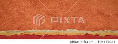 abstract landscape in orange and red tones - a collection of Huun papers handmade in Mexico, panorama web banner abstract landscape in orange and red tones - a collection of Huun papers handmade in Mexico, panorama web banner 106515084