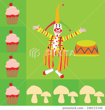 background for table napkins with clown with tie and stage muffin and mushroom background for table napkins with clown with tie and stage muffin and mushroom 106515140