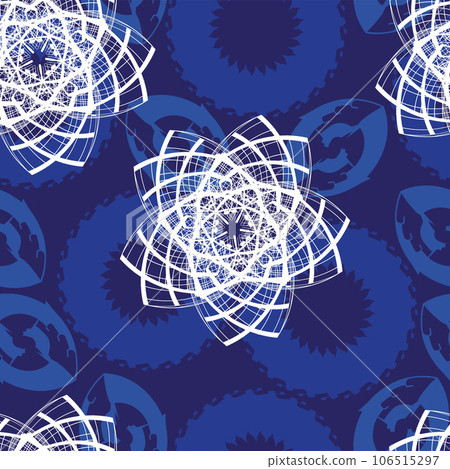 Seamless pattern with decorative bean ornaments and star ornament 106515297