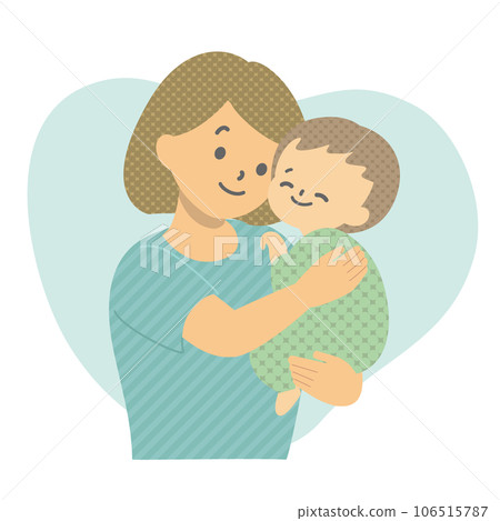 Illustration material: Childcare Mother holding a small child 106515787