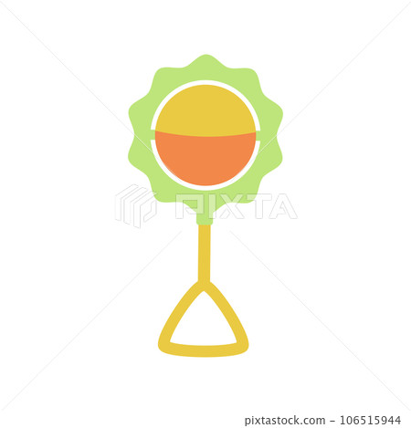 Rattle toy icon. Colorful rattle for little kid. Vector illustration Rattle toy icon. Colorful rattle for little kid. Vector illustration 106515944