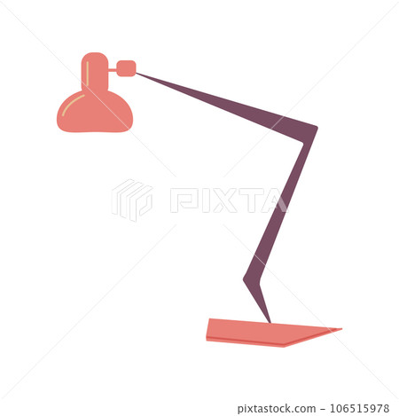 Lighting devices for decorating any home interior. The table lamp is pink. Interior design. Vector flat illustration... 106515978