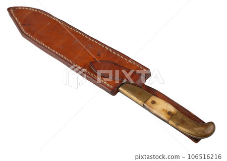 Vintage hunting knife with leather holster Vintage hunting knife with leather holster 106516216