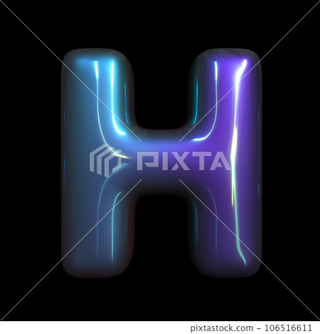 metaverse letter H - Upper-case 3d futuristic font - suitable for technology, cyberspace or science related subjects 106516611