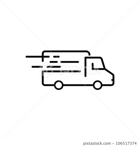 Vector Fast Delivery Truck Icon 106517374