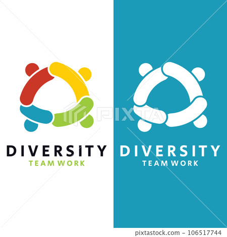 Abstract logo unity in diversity and togetherness Vector Image