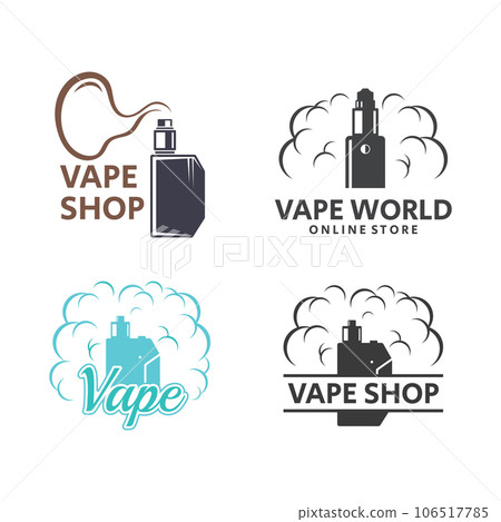 Vape or E-Cigarette Logo Template - Stock Illustration [106517785]