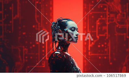 AI機器人女性形像人工智能科技對話深度學習ai形象 106517869