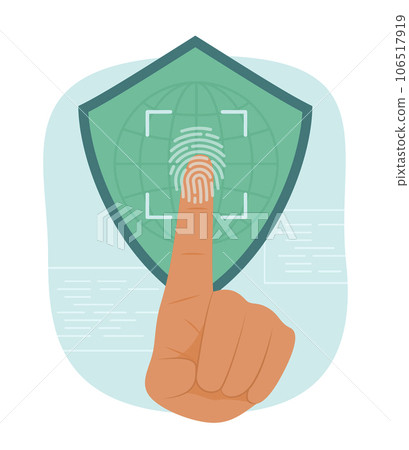 Biometric Fingerprint Scanning for Cyber Security Concept Illustration 106517919