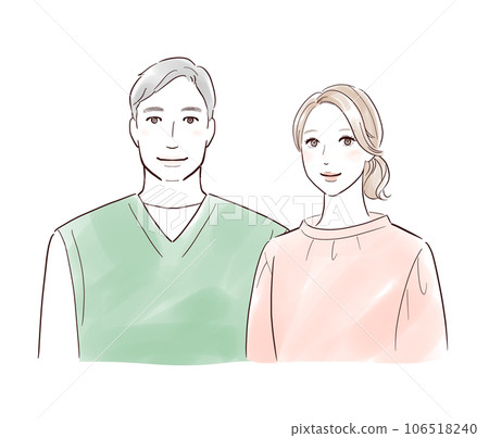 Middle-aged couple cuddling 106518240