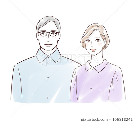 Middle-aged couple cuddling 106518241