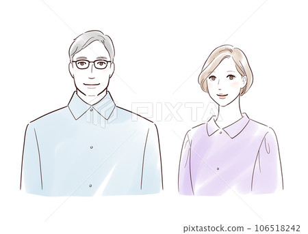 A set of middle-aged men and women Married couple A set of middle-aged men and women Married couple 106518242