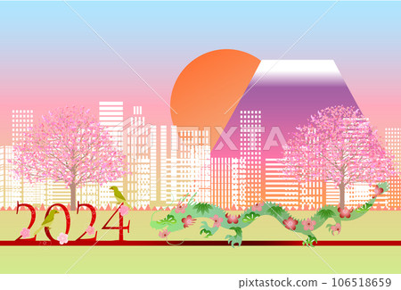 Dragon New Year's card zodiac background Dragon New Year's card zodiac background 106518659