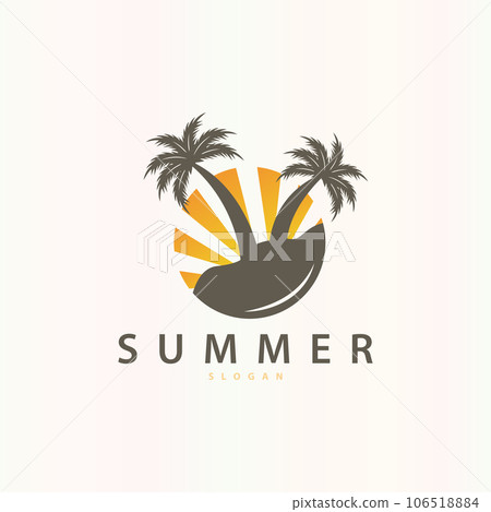 Simple Minimalist Inspiration Logo Design Summer Beach Ocean Symbol Template Simple Minimalist Inspiration Logo Design Summer Beach Ocean Symbol Template 106518884