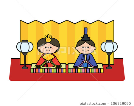 Hina Matsuri Hina dolls: Male and female Hina (Daira Hina), Kyoto-style arrangement 106519090