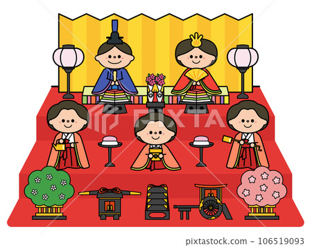 Doll's Festival Hina dolls: Five decorations 106519093
