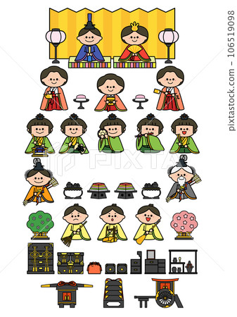 Hinamatsuri Hina dolls: 15 people decoration 106519098