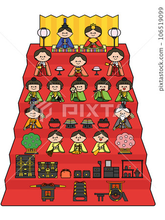 Hinamatsuri Hina dolls: 15 people decoration 106519099