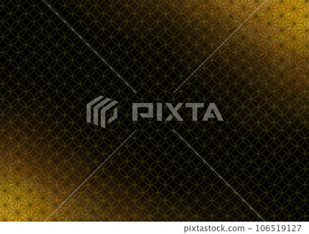 Japanese pattern background hemp leaf and cloisonne black and gold leaf 106519127