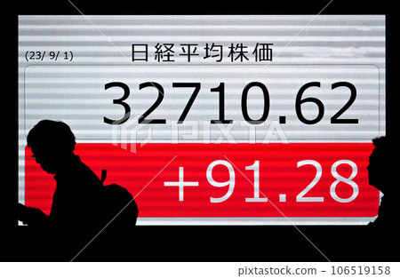 Stock price board approaching high prices after the bursting of the bubble 106519158