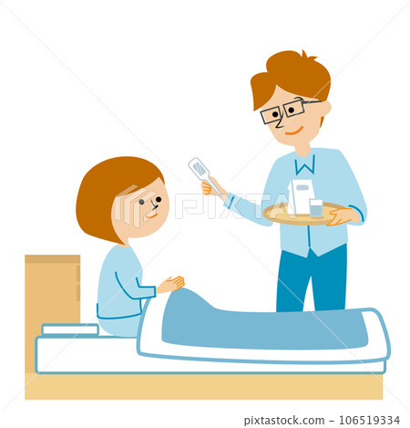 丈夫照顧妻子插畫素材 106519334