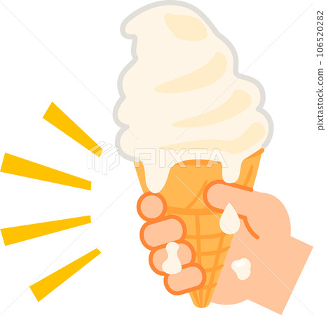 Hand with melted soft serve ice cream Hand with melted soft serve ice cream 106520282