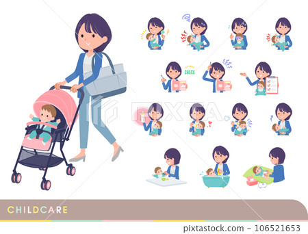 一組照顧嬰兒的公關婦女 106521653