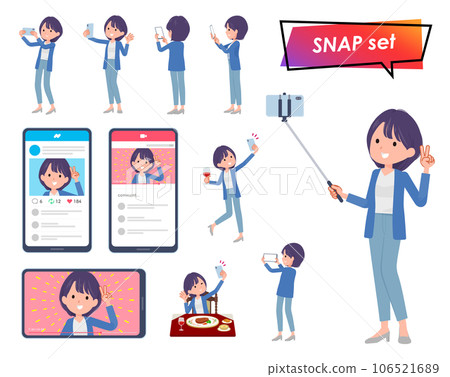 A set of public relations women taking pictures with smartphones 106521689