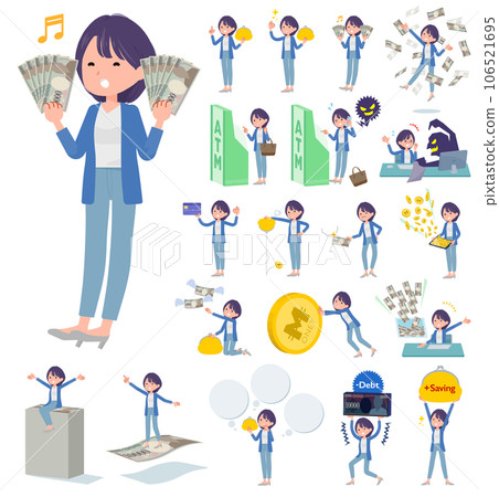 一組關於金錢和經濟的公關女性 一組關於金錢和經濟的公關女性 106521695
