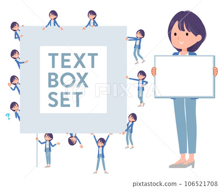 一組帶有留言板的公共關係女性 106521708