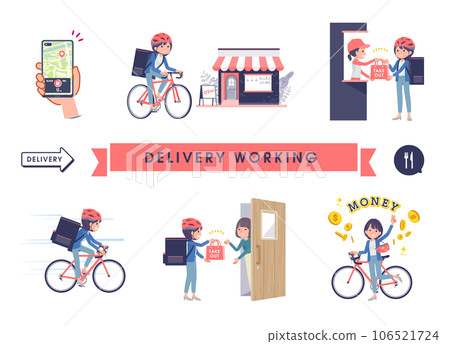 A set of public relations women who do delivery work 106521724