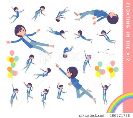 Set of public relations woman floating in the air 106521728
