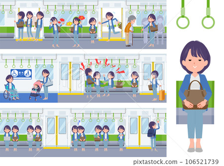 一組乘坐火車的公關女性 一組乘坐火車的公關女性 106521739