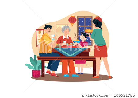 Chinese New Year Illustration concept. Flat illustration isolated on white background Chinese New Year Illustration concept. Flat illustration isolated on white background 106521799
