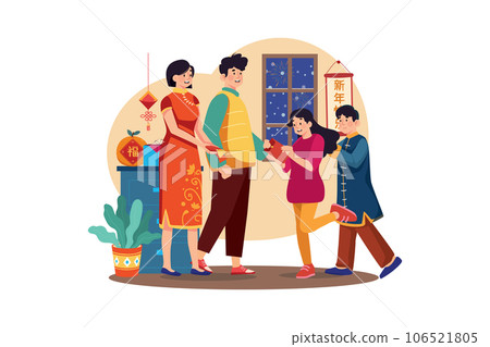Chinese New Year Illustration concept. Flat illustration isolated on white background 106521805