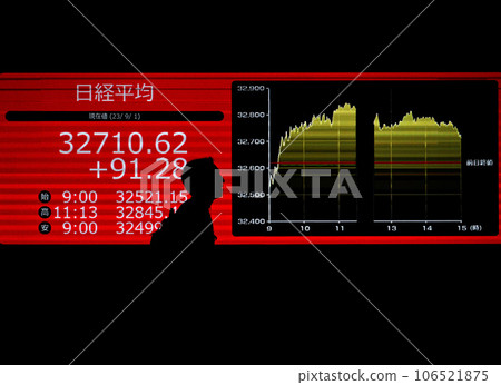 Stock price board approaching high prices after the bursting of the bubble Stock price board approaching high prices after the bursting of the bubble 106521875