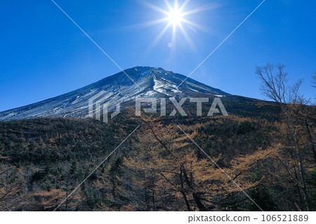 Mt.Fuji summit view from Mt.Fuji 5th Station Okuniwa Nature Park in autumn Narusawa Village, Yamanashi Prefecture Mt.Fuji summit view from Mt.Fuji 5th Station Okuniwa Nature Park in autumn Narusawa Village, Yamanashi Prefecture 106521889