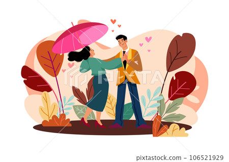 Romantic Couple Illustration concept on white background 106521929