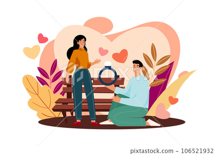 Romantic Couple Illustration concept on white background 106521932
