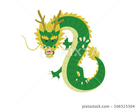 Illustration of a dragon facing forward Illustration of a dragon facing forward 106523304